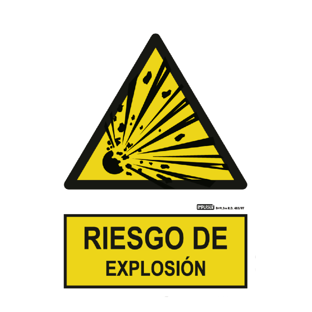 [AD02-A4] Señal riesgo de explosión 29,7x21cm