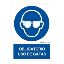 Señal obligatorio uso de gafas 29,7X21cm