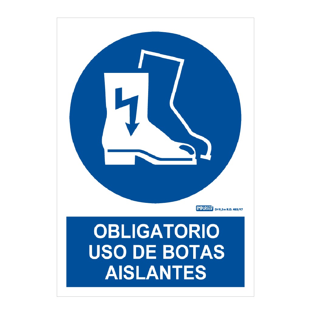 [OB07-A4] Señal obligatorio uso de botas aislantes 29,7x21cm    