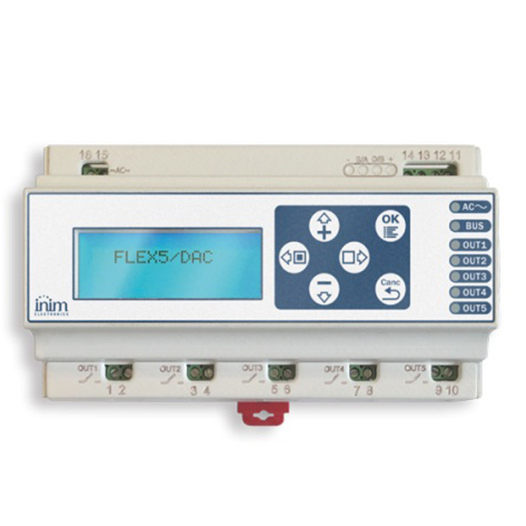 [FLEX5-DAC] Módulo expansor de salidas 230V. Permite controlar cargas domésticas. Regulación de intensidad.