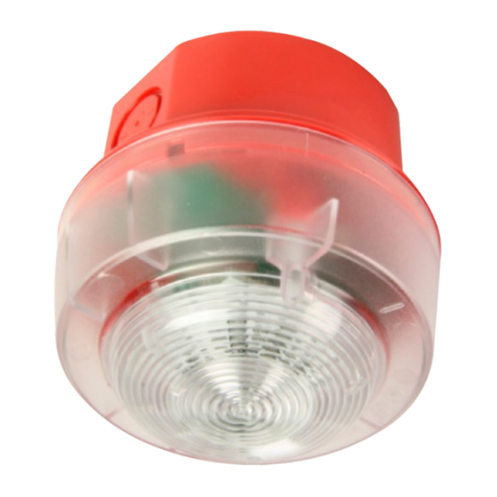 [CWST-RW-W5] Flash con base alta IP65 de color rojo EN54/23