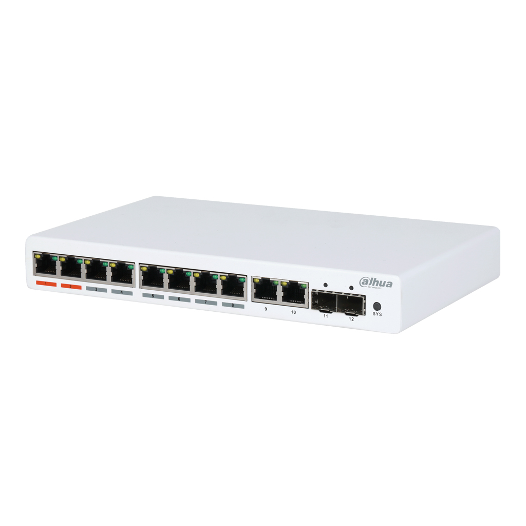 [PFS4212-8GT-96] Switch PoE 2.0 8 puertos Gigabit +2RJ45 Uplink Gigabit +2SFP 60W Manejable Layer2