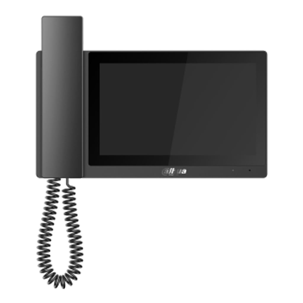 [VTH5421E-H] Monitor Interior 7&quot; de Superficie para Videoportero IP Pantalla Táctil PoE SD 6E 1S Alarma Negro