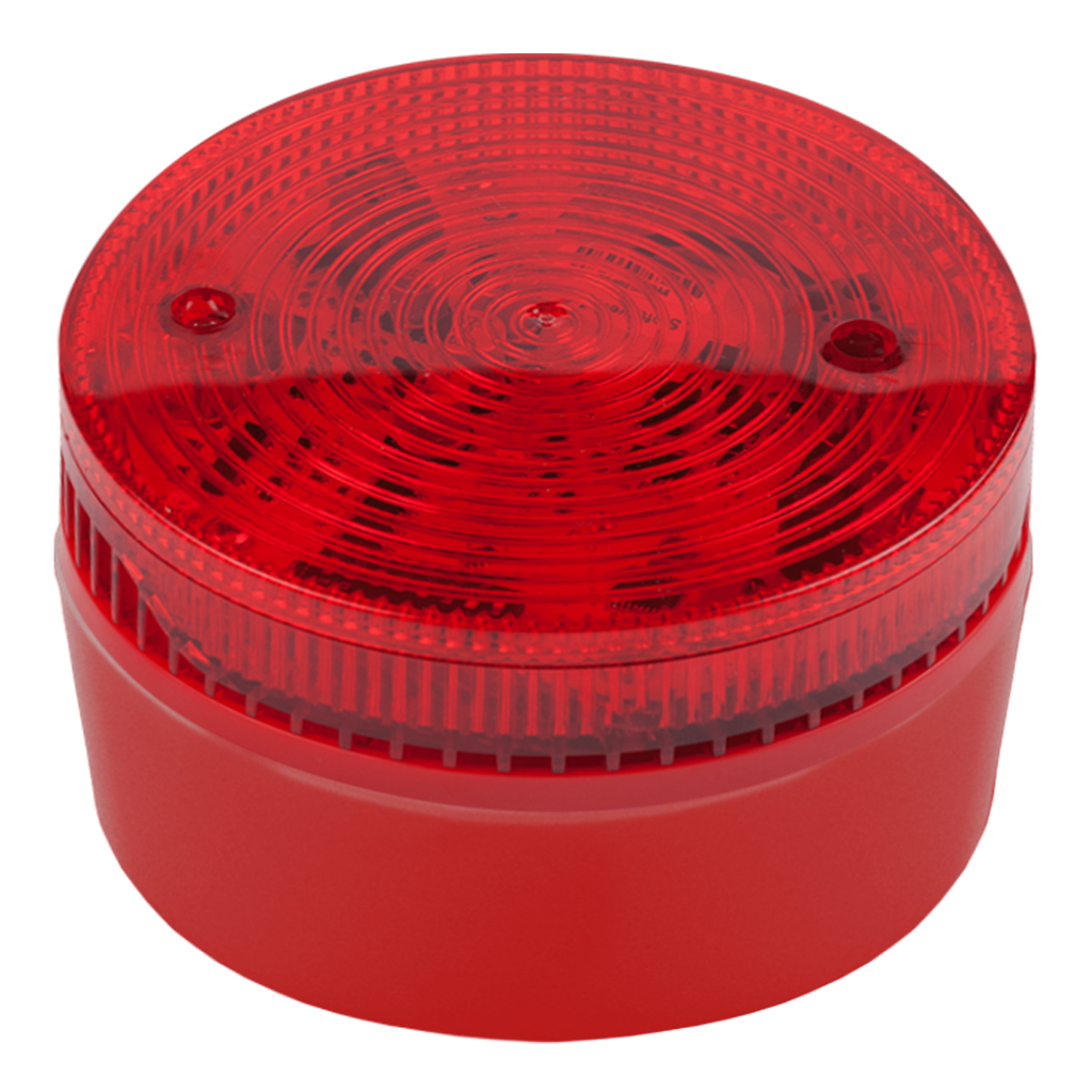 [SF100RSST-DBR] Sirena de incendio interior de montaje en pared, con luz estroboscópica. EN54. Rojo + base alta