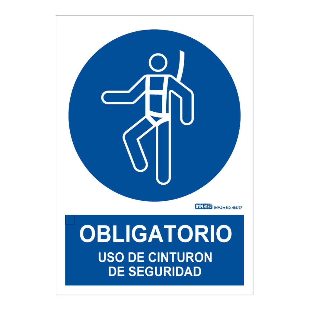 [OB02-A4] Señal obligatorio uso de cinturon de seguridad 29,7x21cm