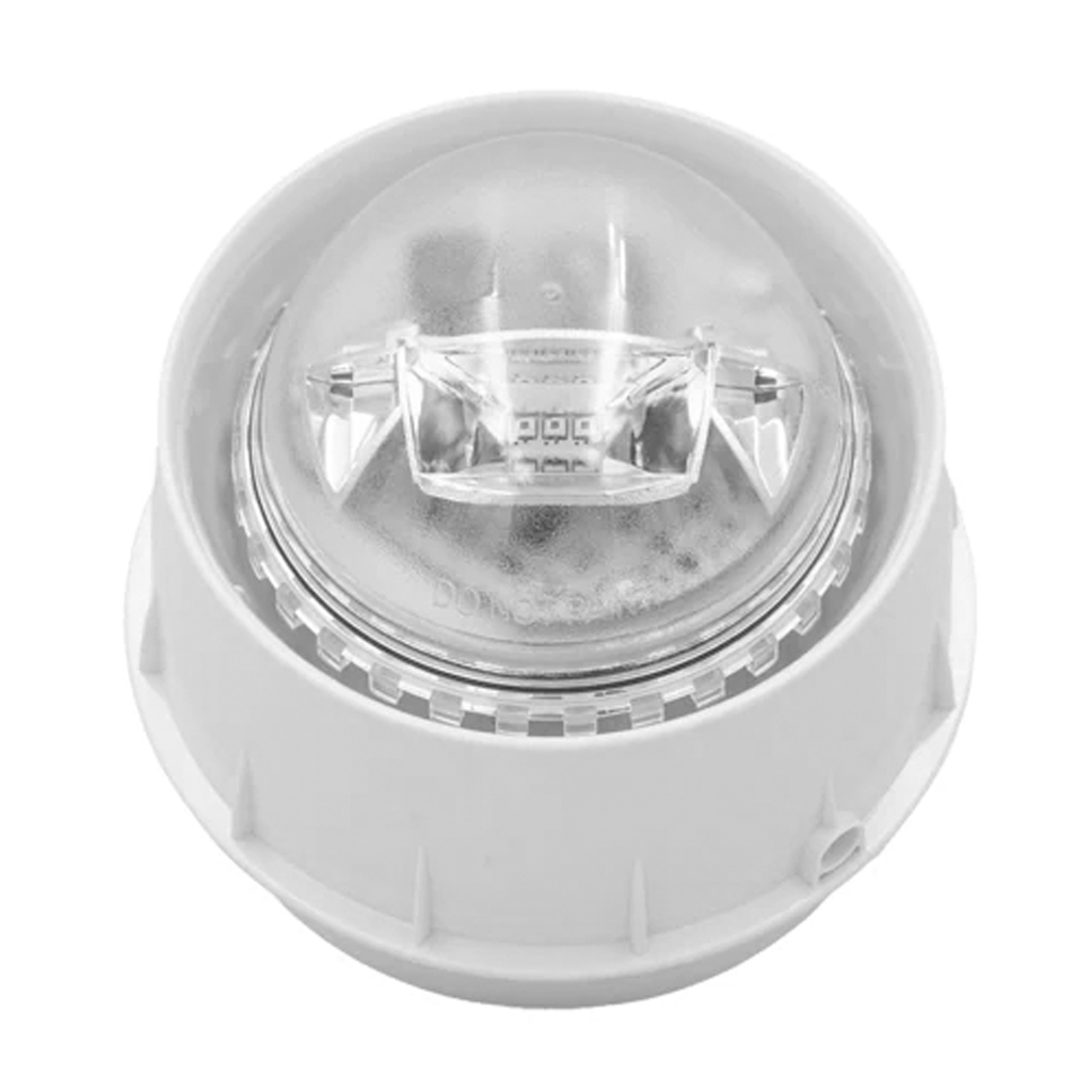 [NRX-WSF-WR] Sirena con flash rojo vía radio con tecnología de Malla. Incluye 4 pilas CR123A. Color blanco