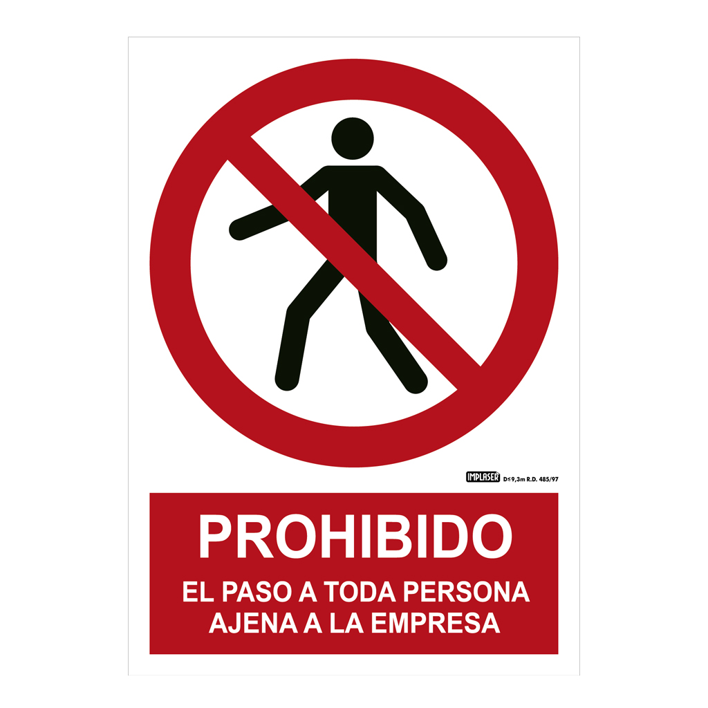 [PR20-A4] Señal prohibido el paso a toda persona ajena a la empresa 29,7x21cm