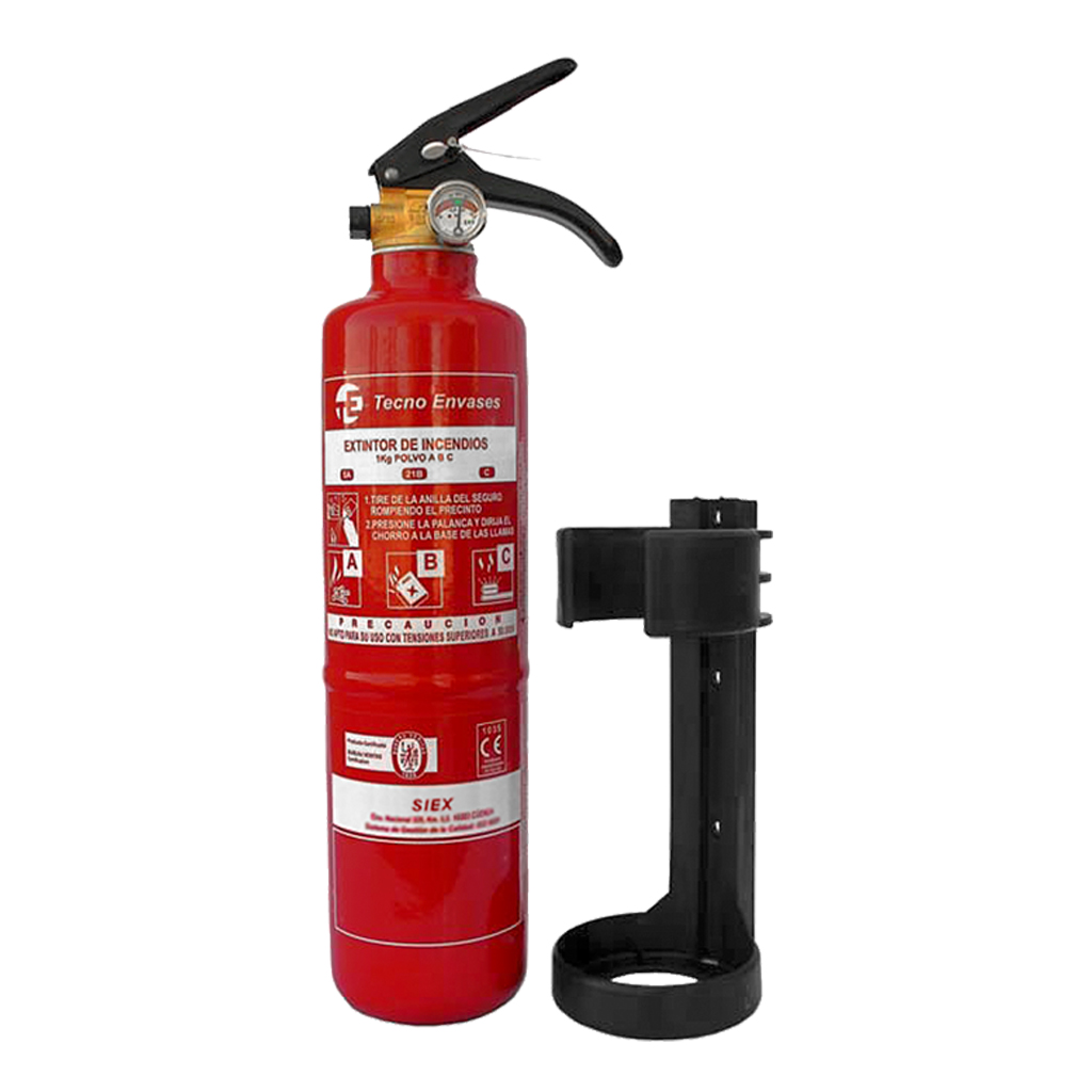 [T000025P] Extintor Portátil de Incendio de 1 kg de polvo ABC con presión permanente N2. Eficacia 5A 21B