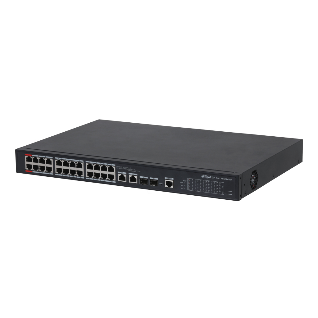 [PFS4226-24ET-360] Switch PoE 2.0 24 puertos 10/100 + 2 Combo Gigabit RJ45/SFP Uplink 360W Manejable Layer2