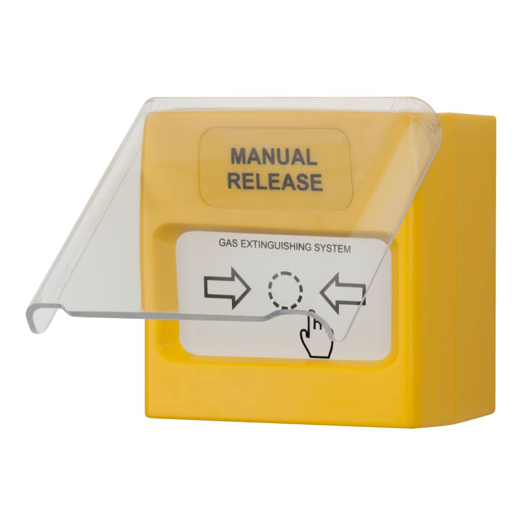 [SensoMAG-MRB50] Pulsador manual disparo extinción, para la activación de la extinción. Color amarillo
