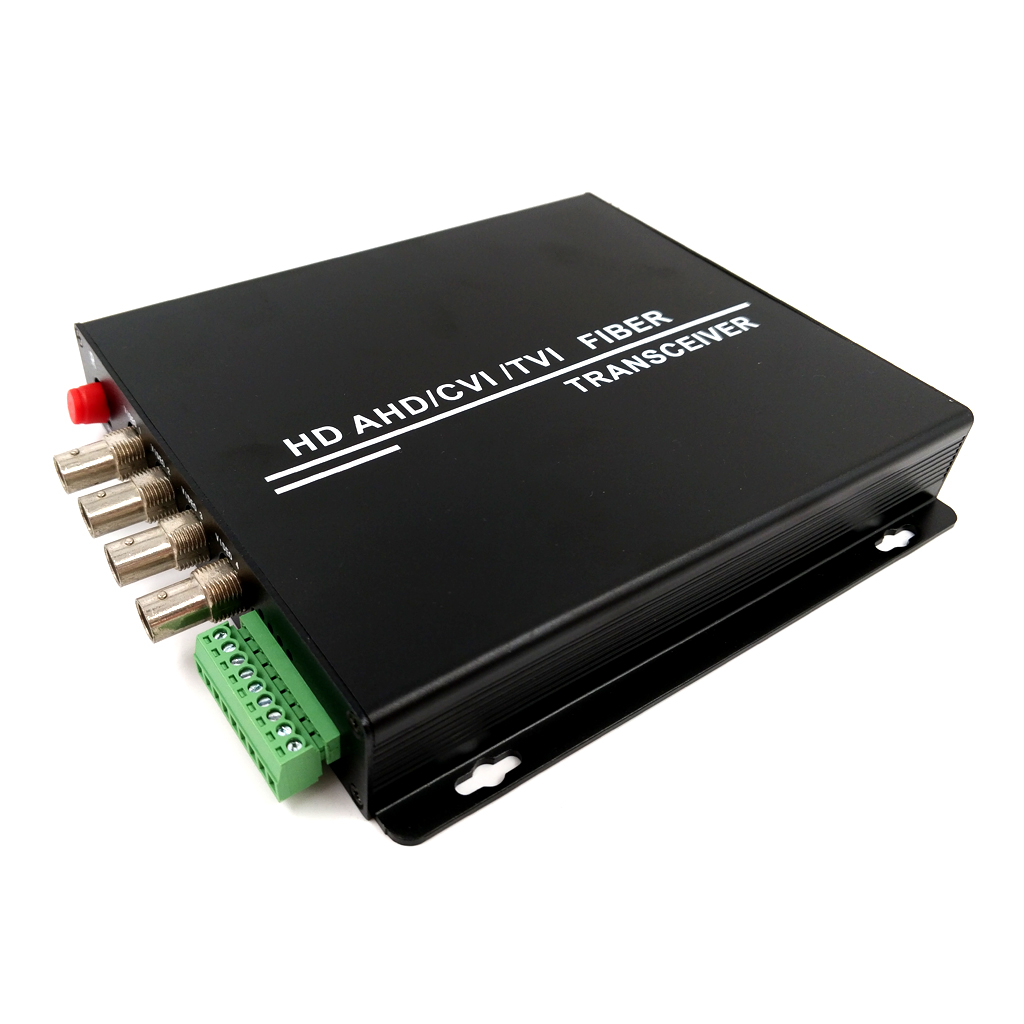 [NVD104HVD-FS20-1080] Kit Transmisor/Receptor de Fibra Optica SM/MM conector FC/ST para 4ch TVI/CVI/AHD 1080P 1ch F.O. 5Vcc 2A