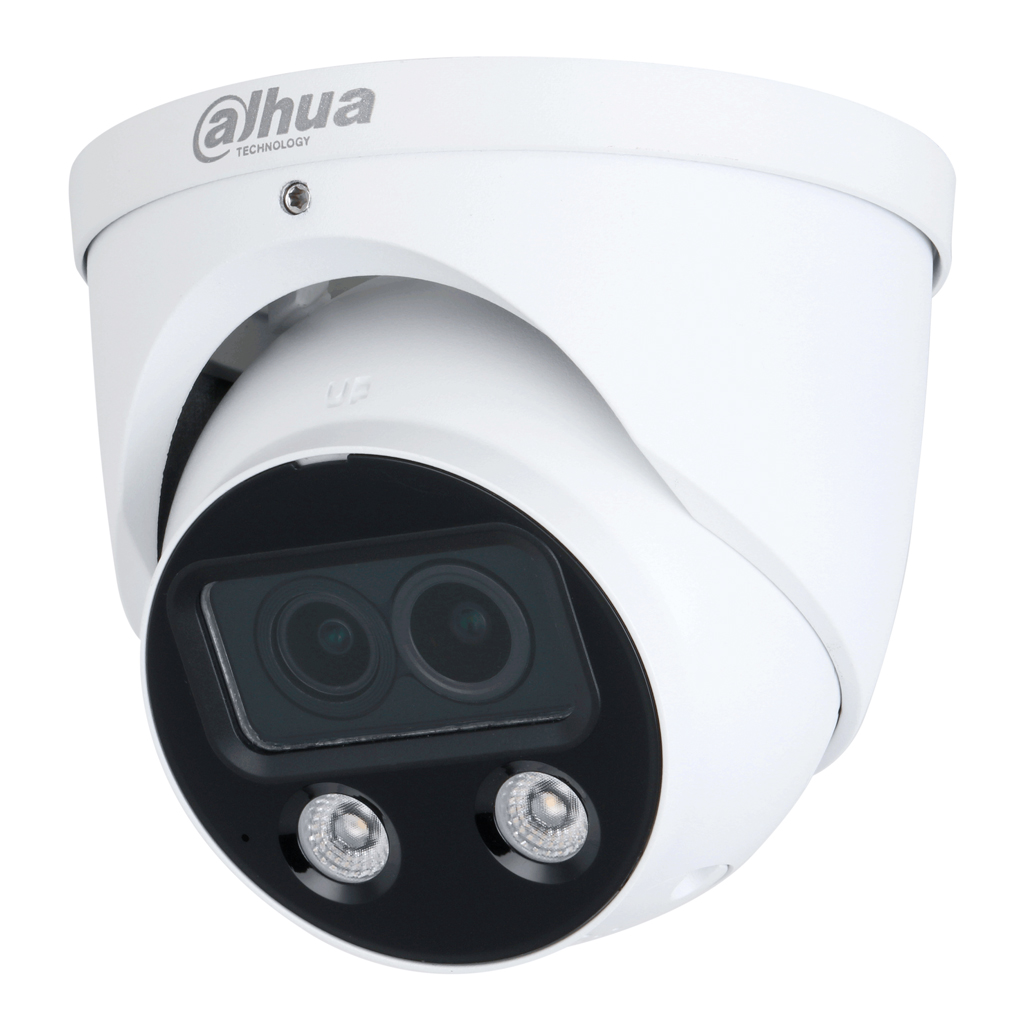 [IPC-HDW5449H-ASE-D2] MiniDomo IP H265 4M DUAL-LENS FULL COLOR 2.0 dWDR Starlight IR50m/2LED 2.8mm IP67 ePoE AUDIO MIC E/S AI