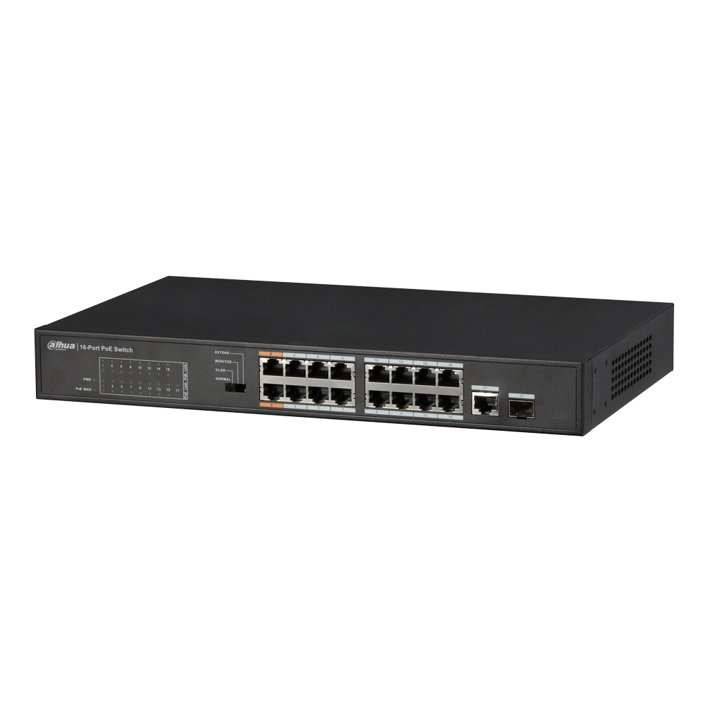 [PFS3117-16ET-135] Switch PoE 16 puertos 10/100 + 1 Combo Gigabit RJ45/SFP Uplink 135W No_Gestionable Layer2