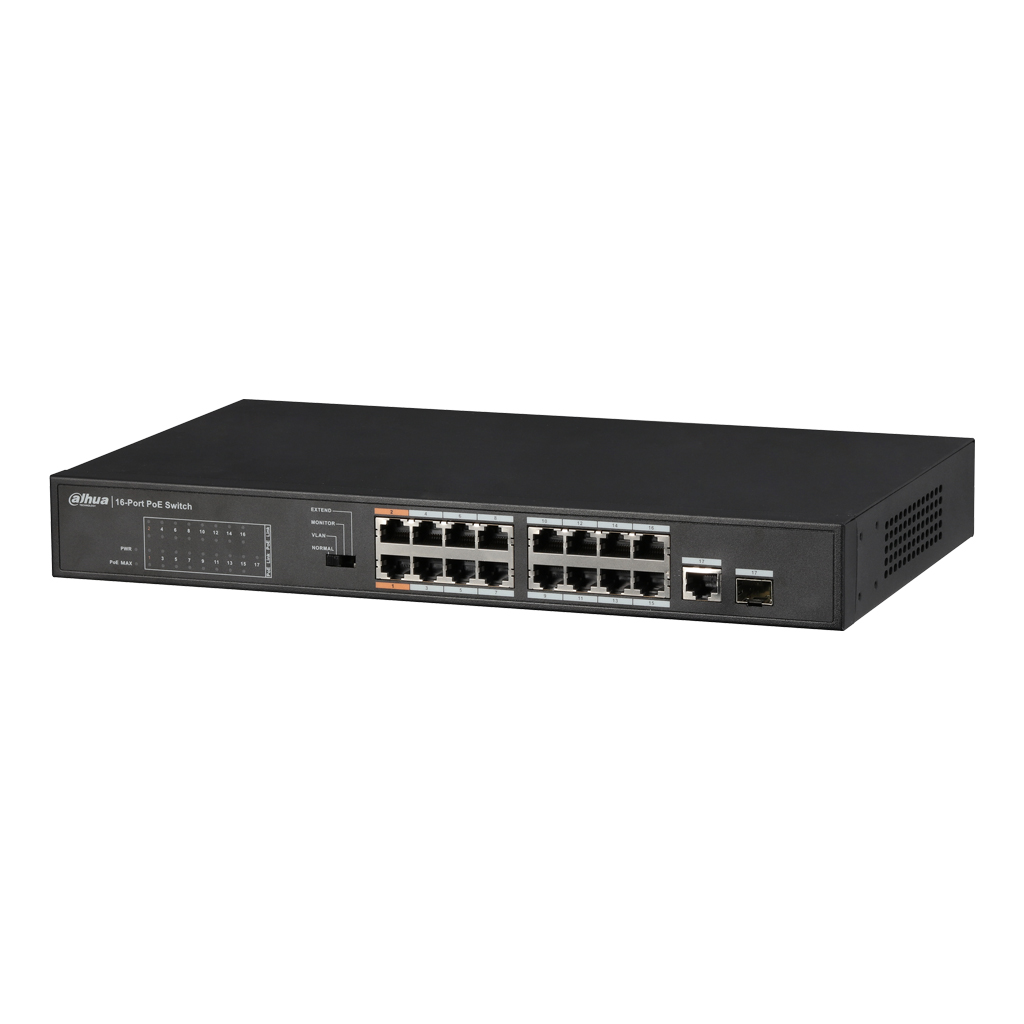 [PFS3117-16ET-135] Switch PoE 16 puertos 10/100 + 1 Combo Gigabit RJ45/SFP Uplink 135W Layer2