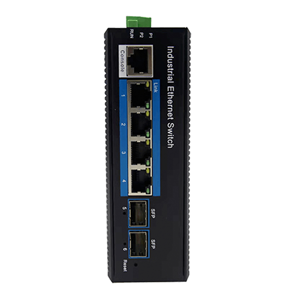 [UTP6306S-PSB] Switch Industrial PoE 4 puertos Gigabit + 2 Uplink Gigabit SFP 120W 802.3af/at 8KV - Layer 2
