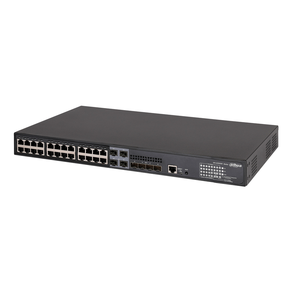[AS5500-24GT4XF-370] Switch PoE 24 puertos Gigabit + 4 Combo Gigabit SFP/SFP+ 10Gbps 370W Gestionable Layer3