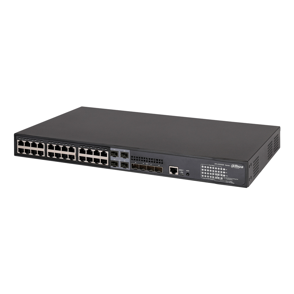 [AS5500-24GT4XF-370] Switch PoE 24 puertos Gigabit + 4 Combo Gigabit SFP/SFP+ 10Gbps 370W Manejable Layer3