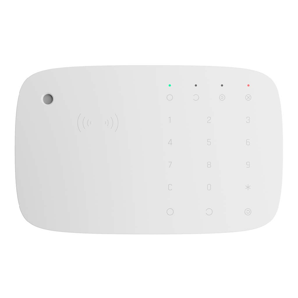 [23623.91.WH1] Ajax KeyPad Combi. Teclado táctil inalámbrico con sirena compatible con tarjetas y mandos cifrados. Color blanco