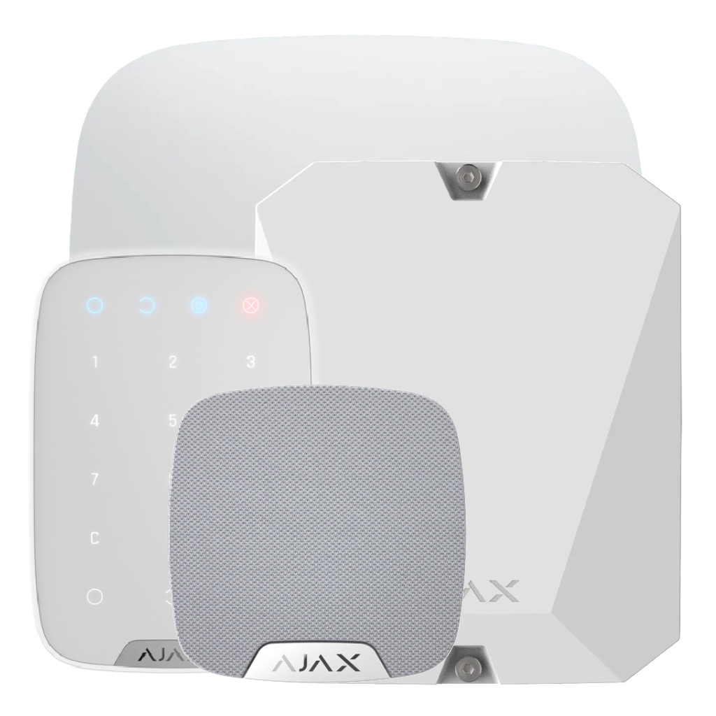 [HUBKIT-RENOVE-WH2] Ajax HubKit Renove blanco. Hub + Multitransmiter + KeyPad + HomeSiren
