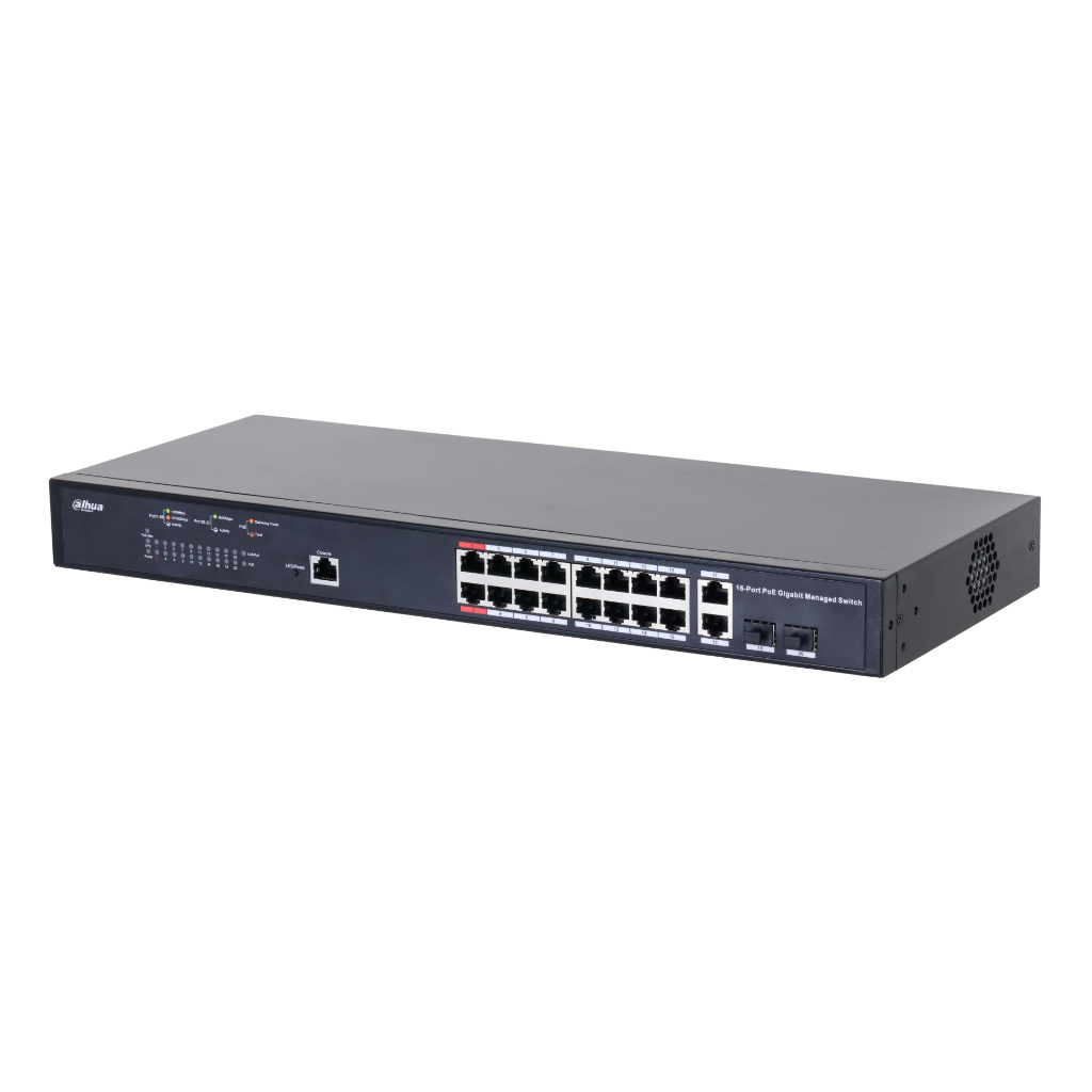 [PFS4218-16GT-130] Switch PoE 2.0 16 puertos Gigabit + 2 Combo Gigabit RJ45/SFP Uplink 130W Gestionable Layer2