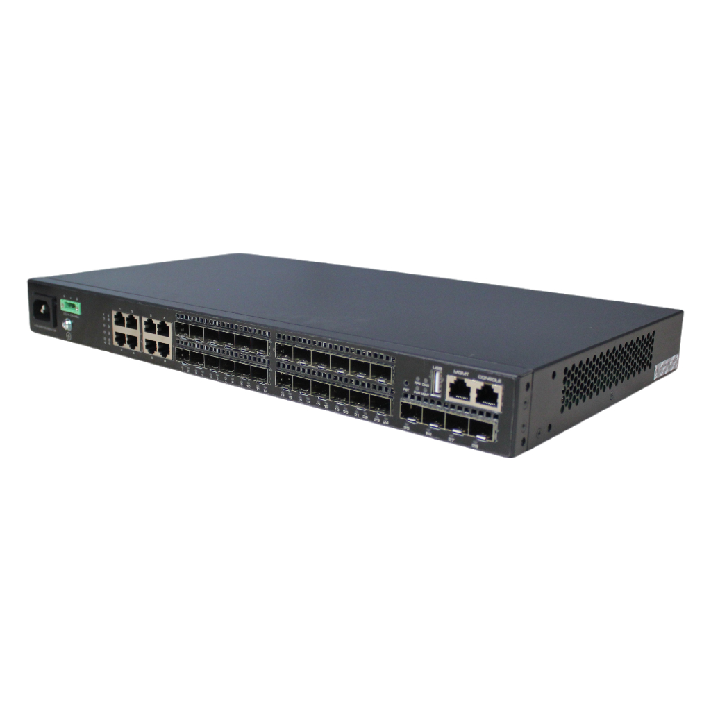 [UTP5628TFS-L3(V2)] Switch 24 puertos Gigabit (16 SFP + 8 Combo (RJ45/SFP)) + 4 Uplink SFP+ 10Gbps 40W Manejable Layer3