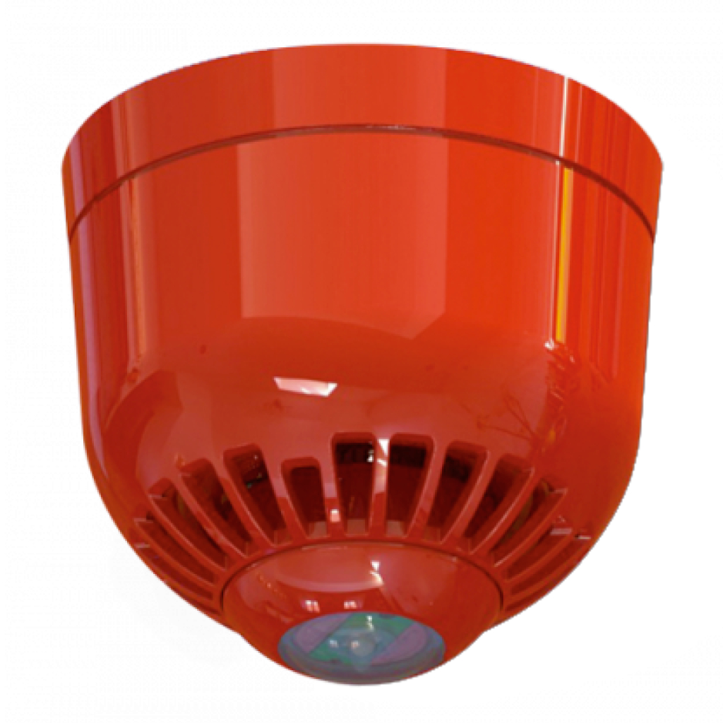 [IS0120REC] Indicador óptico-acústico convencional. Base profunda. Montaje en techo. Color Rojo