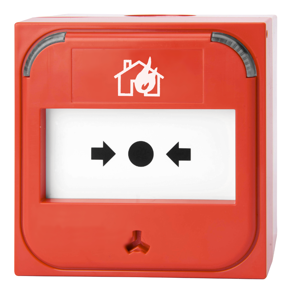 [DM3110R-KIT] Pulsador analogico inteligente con aislador. Serie 3000. Incluye caja superficie. Color rojo