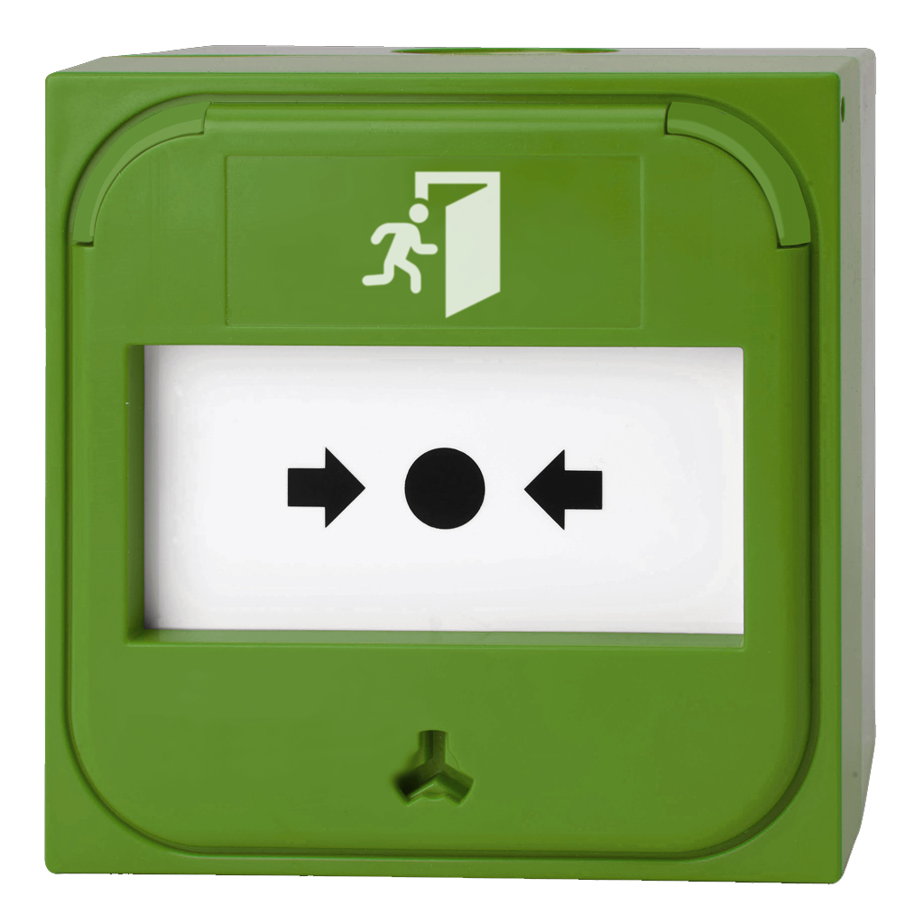 [NC-MC-0-G] Pulsador manual inteligente convencional para montaje empotrado 0Ω. Color  Verde