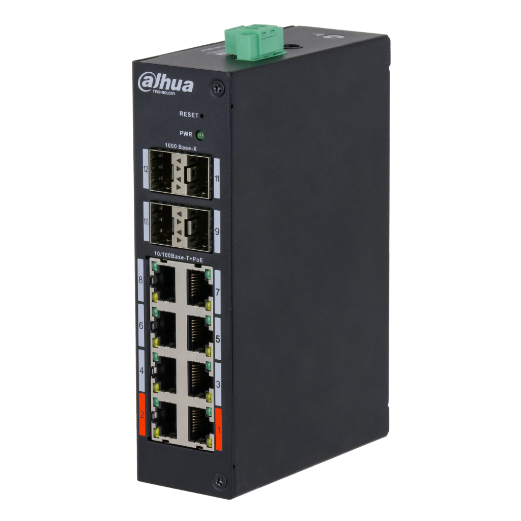 [HS4412-8ET-96] Switch Hardened PoE 8 puertos 10/100 +4SFP Gigabit 96W Gestionable Layer2