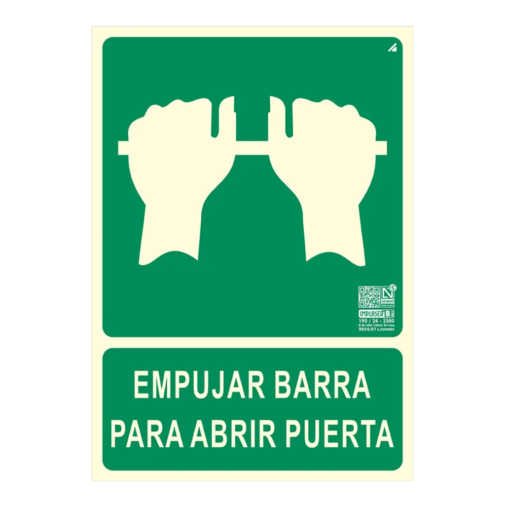 [EV309N-A4] Señal salida de empujar para abrir 29,7x21cm