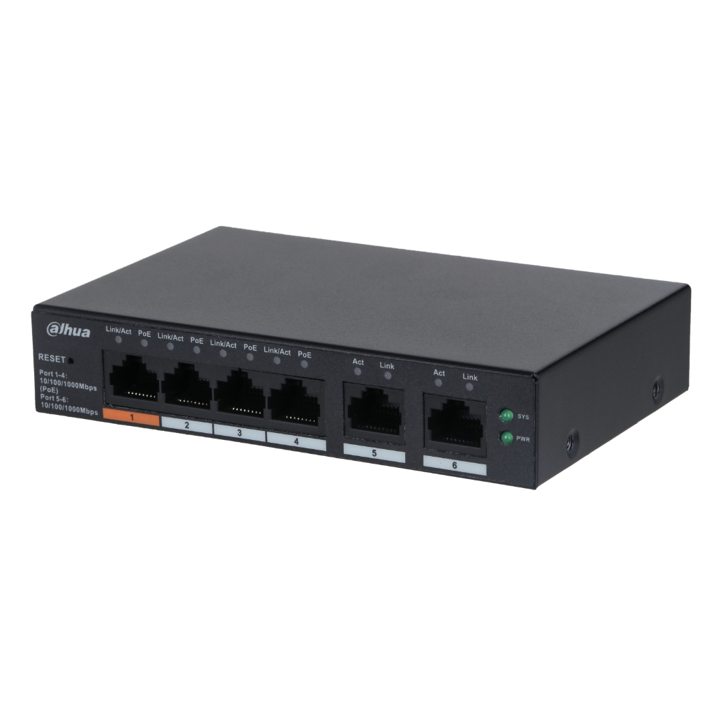 [CS4006-4GT-60] Switch PoE 4 puertos Gigabit + 2RJ45 Uplink Gigabit 60W Gestionable en Cloud Layer2