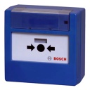 Pulsador alarma rearmable. Montaje superficie. Color azul