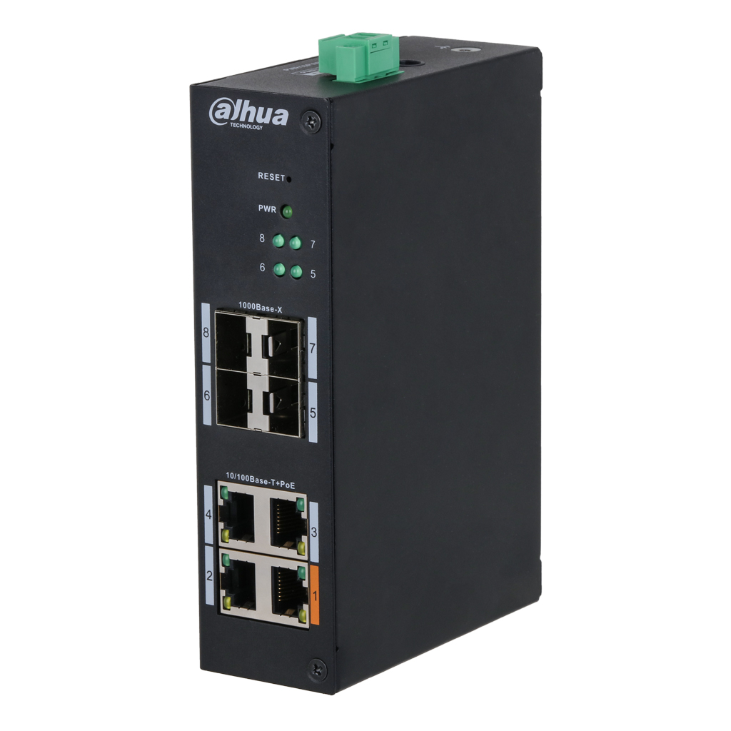 [HS4408-4ET-60] Switch Hardened PoE 4 puertos 10/100 +4SFP Gigabit 60W Gestionable Layer2