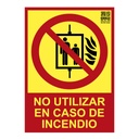 Señal no utilizar en caso de incendio Clase A 29,7x21cm