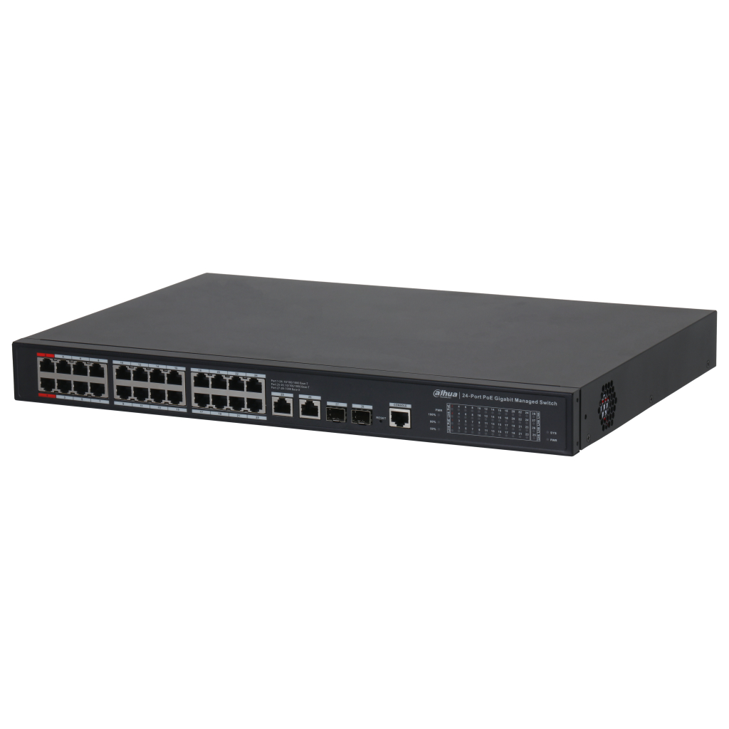 [S4228-24GT-360] Switch PoE 2.0 24 puertos Gigabit + 2 Uplink Gigabit RJ45 + 2SFP Gigabit 360W Gestionable Layer2