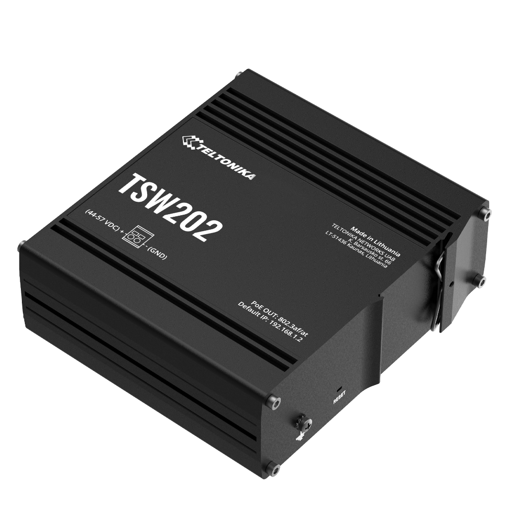 [TSW202] Switch Teltonika Industrial PoE+ 8 puertos Gigabit + 2SFP Gigabit Gestionable L2 L3