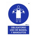 Señal obligatorio uso de mandil y manguitos 29,7x21cm