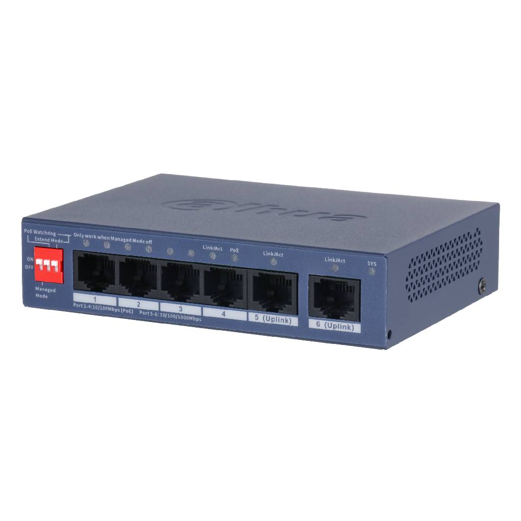 [CS4006-4ET2GT-36] Switch PoE 4 puertos 10/100 + 2RJ45 Uplink Gigabit 36W Gestionable en Cloud Layer2