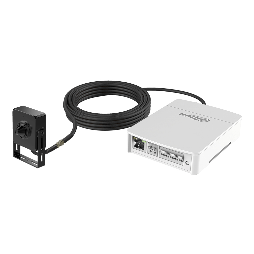 [IPC-HUM8441E-E1-L4] Minicámara IP H265 Pinhole 4M WDR 2.8mm AUDIO E/S + Unidad principal AI