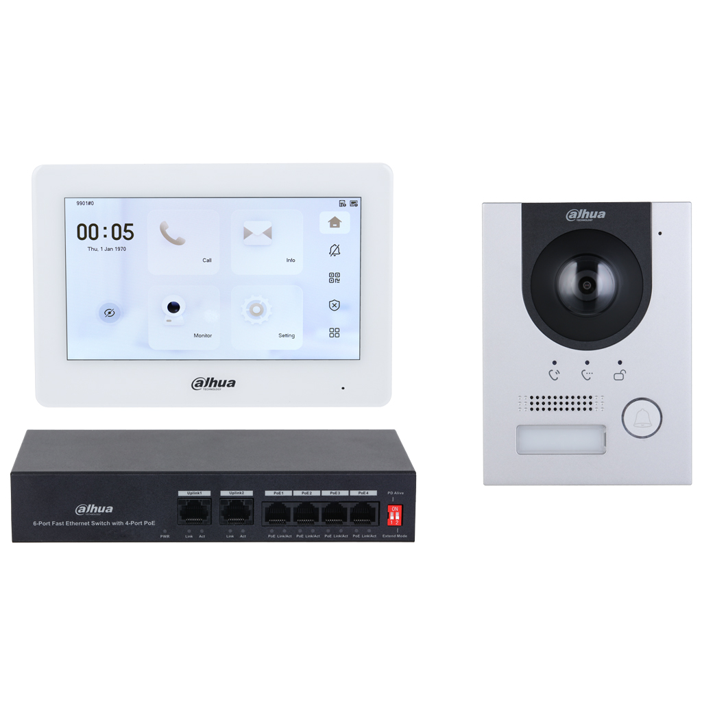 [KTP04-S2(S)]  Kit Videoportero IP exterior para Superfície + monitor interior