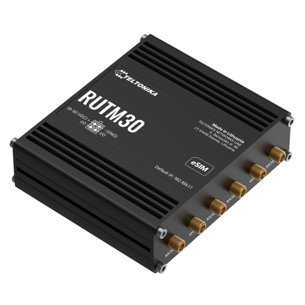 [RUTM30] Router Teltonika Industrial 5G 2xSIM eSIM Wi-Fi5 2xRJ45 1xConfigurable Digital I/O