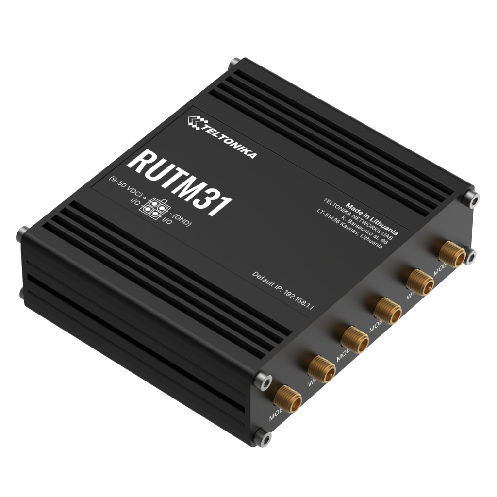 [RUTM31] Router Teltonika Industrial 5G 2xSIM Wi-Fi5 2xRJ45 1xConfigurable Digital I/O