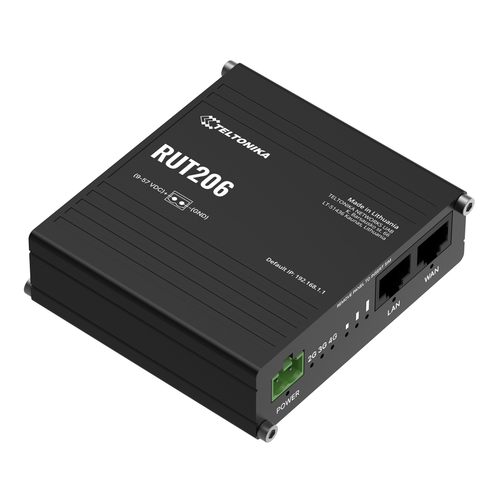 [RUT206] Router Teltonika Industrial 4G LTE 2xSIM Wi-Fi4 2xRJ45 RS232 RS485