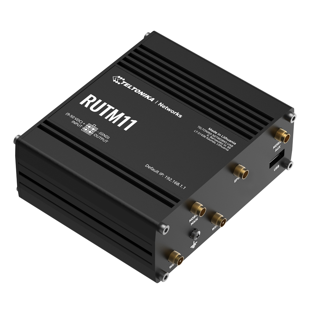 [RUTM11] Router Teltonika Industrial 4G LTE 2xSIM Wi-Fi5 4xRJ45 Gigabit GPS USB 1xDigital I/O
