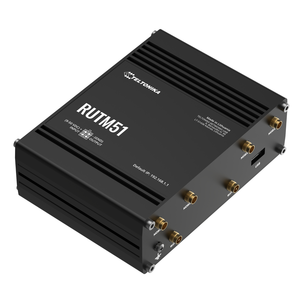 [RUTM51] Router Teltonika Industrial 5G 2xSIM Wi-Fi5 5xRJ45 USB 1xDigital I/O
