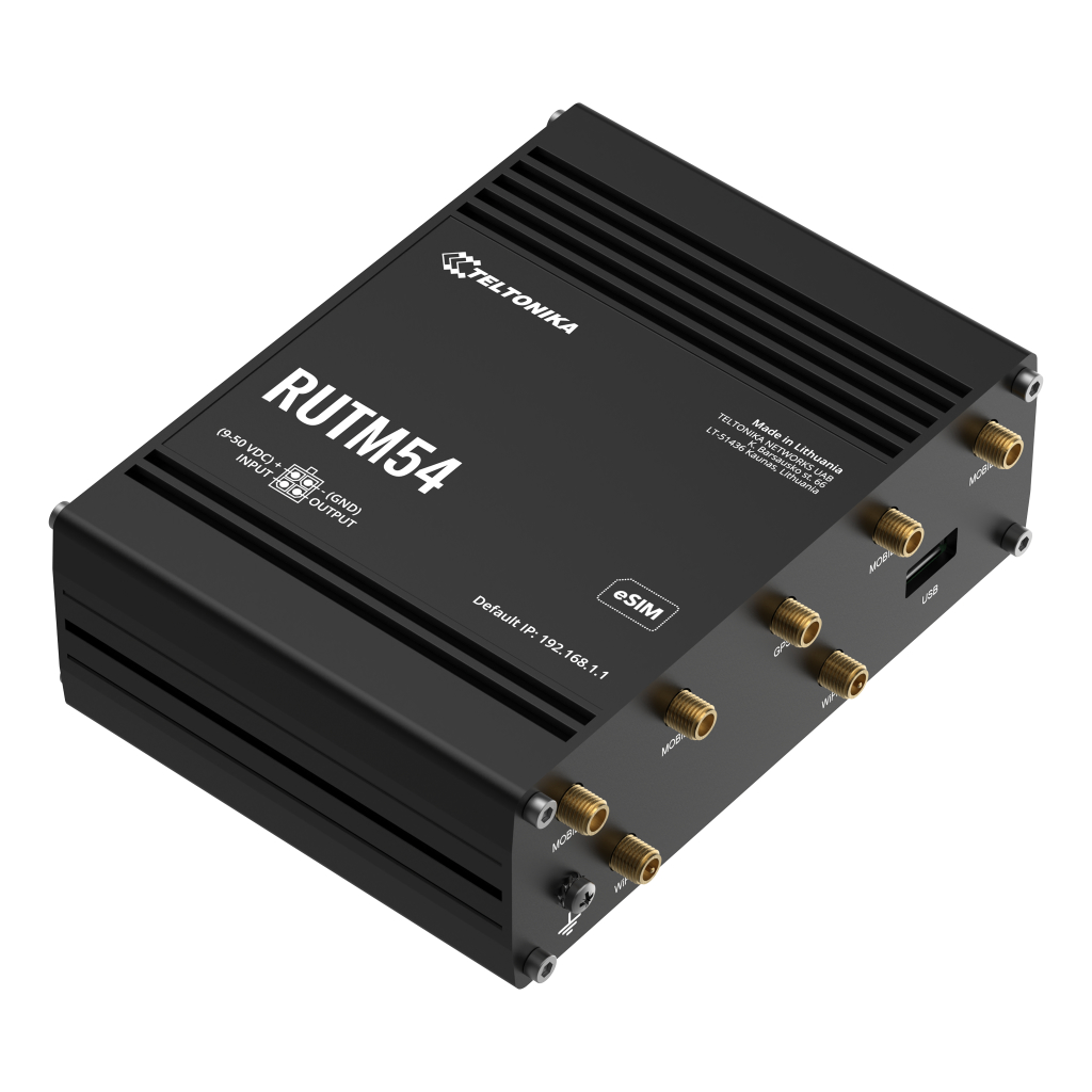 [RUTM54] Router Teltonika Industrial 5G 2xSIM eSIM Wi-Fi5 5xRJ45 Gigabit GPS USB 1xDigital I/O