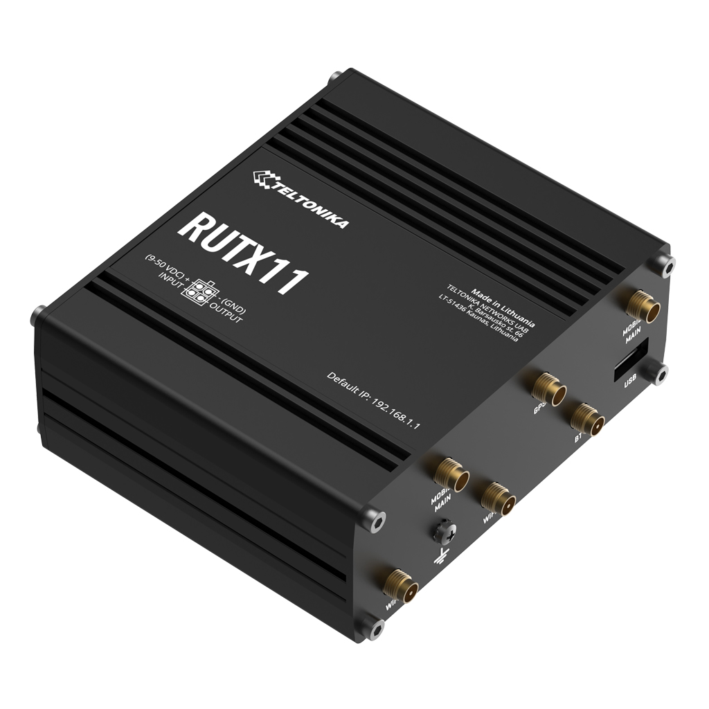 [RUTX11] Router Teltonika Industrial 4G LTE 2xSIM Wi-Fi5 4xRJ45 Gigabit BT GPS USB 1xDigital I/O
