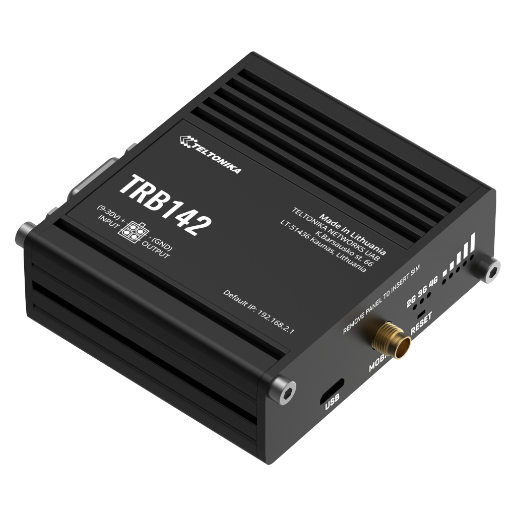 [TRB142] Gateway Teltonika Industrial 4G LTE 1xSIM RS232 1xDigital I/O USB