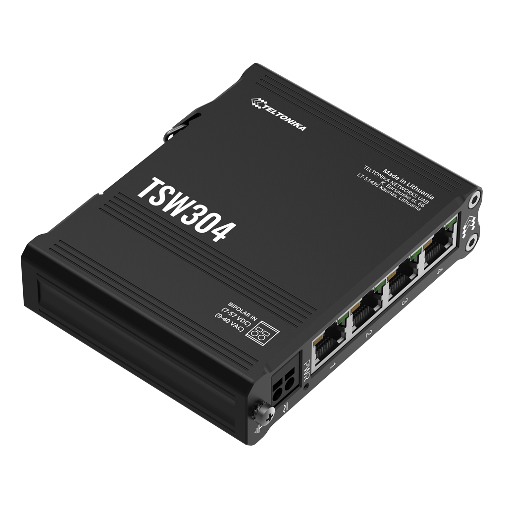 [TSW304] Switch Teltonika Industrial 4 puertos Gigabit No_Gestionable