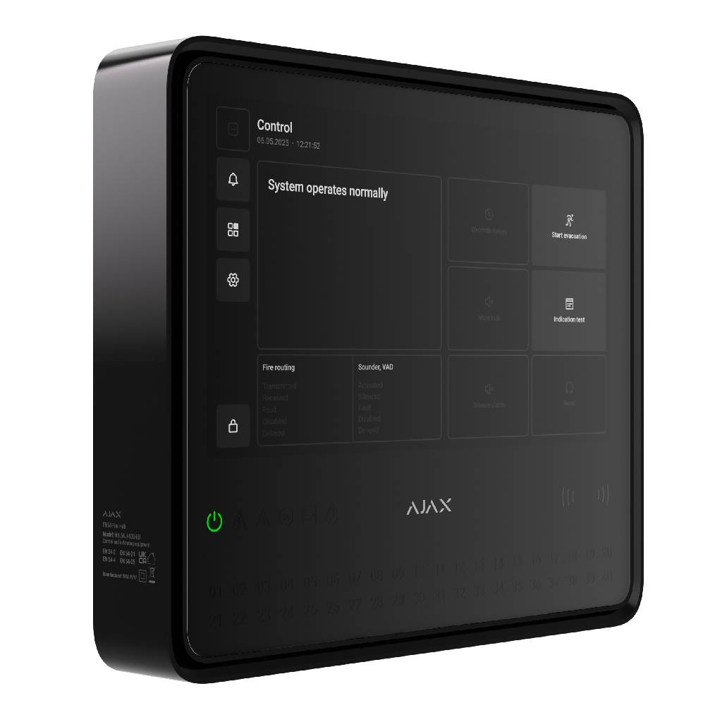 [FIREHUB-EN54-BL] Ajax EN54 Fire Hub Jeweller. Central incendio. Color Negro